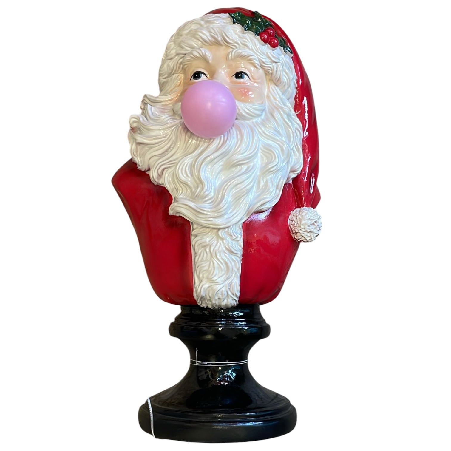 Santa Blowing Bubble Gum Statue