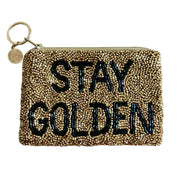 Stay Golden Beaded Coin Purse