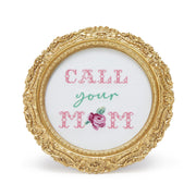Call Your Mom Embroidered Framed Art