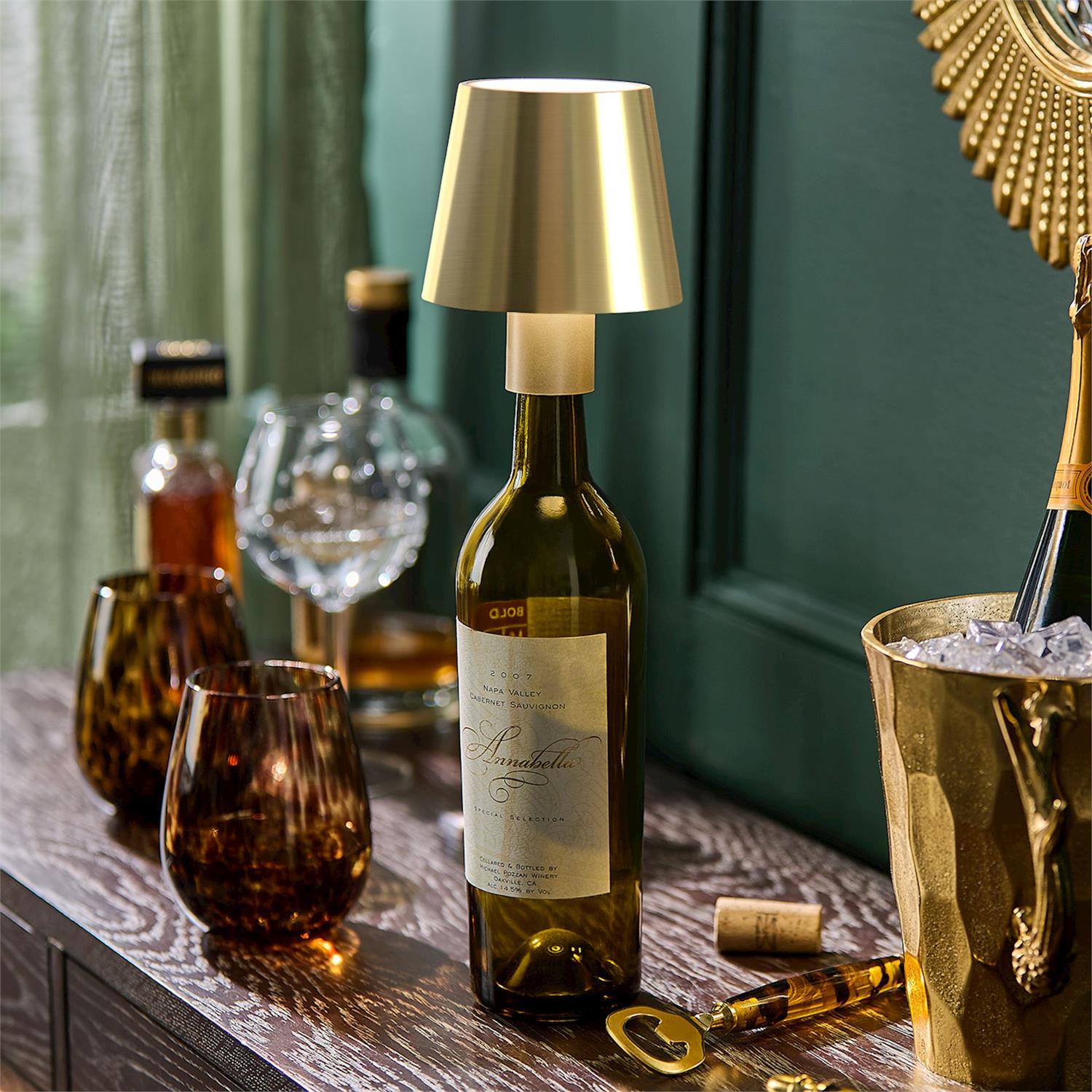 Gold Bottle Lamp