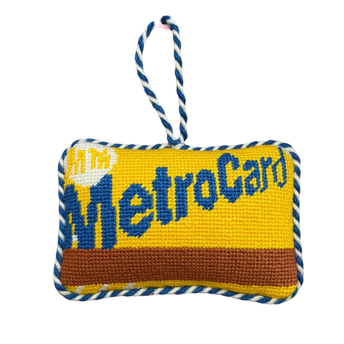 Metro Card Needlepoint Ornament