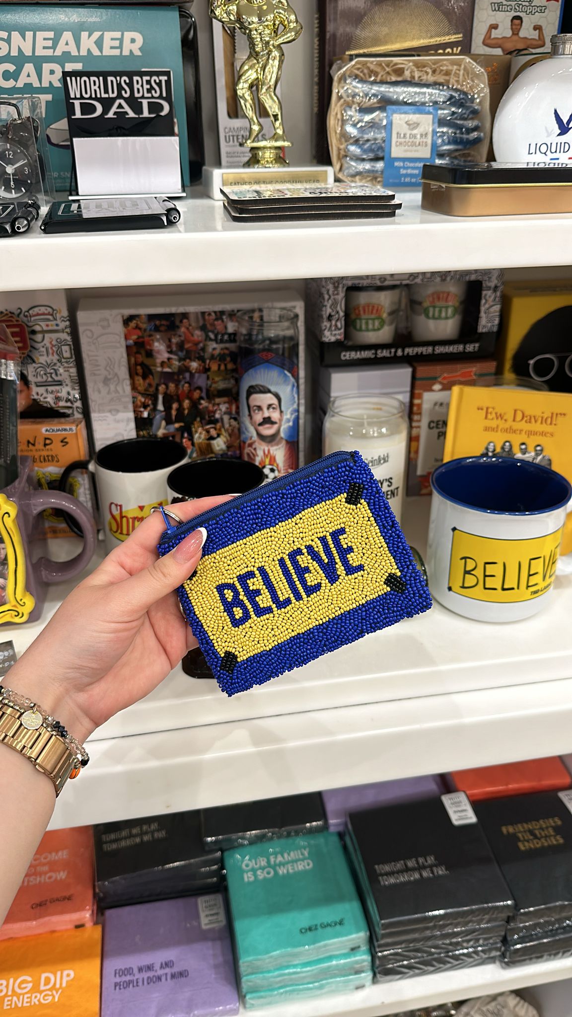 Believe Beaded Coin Purse
