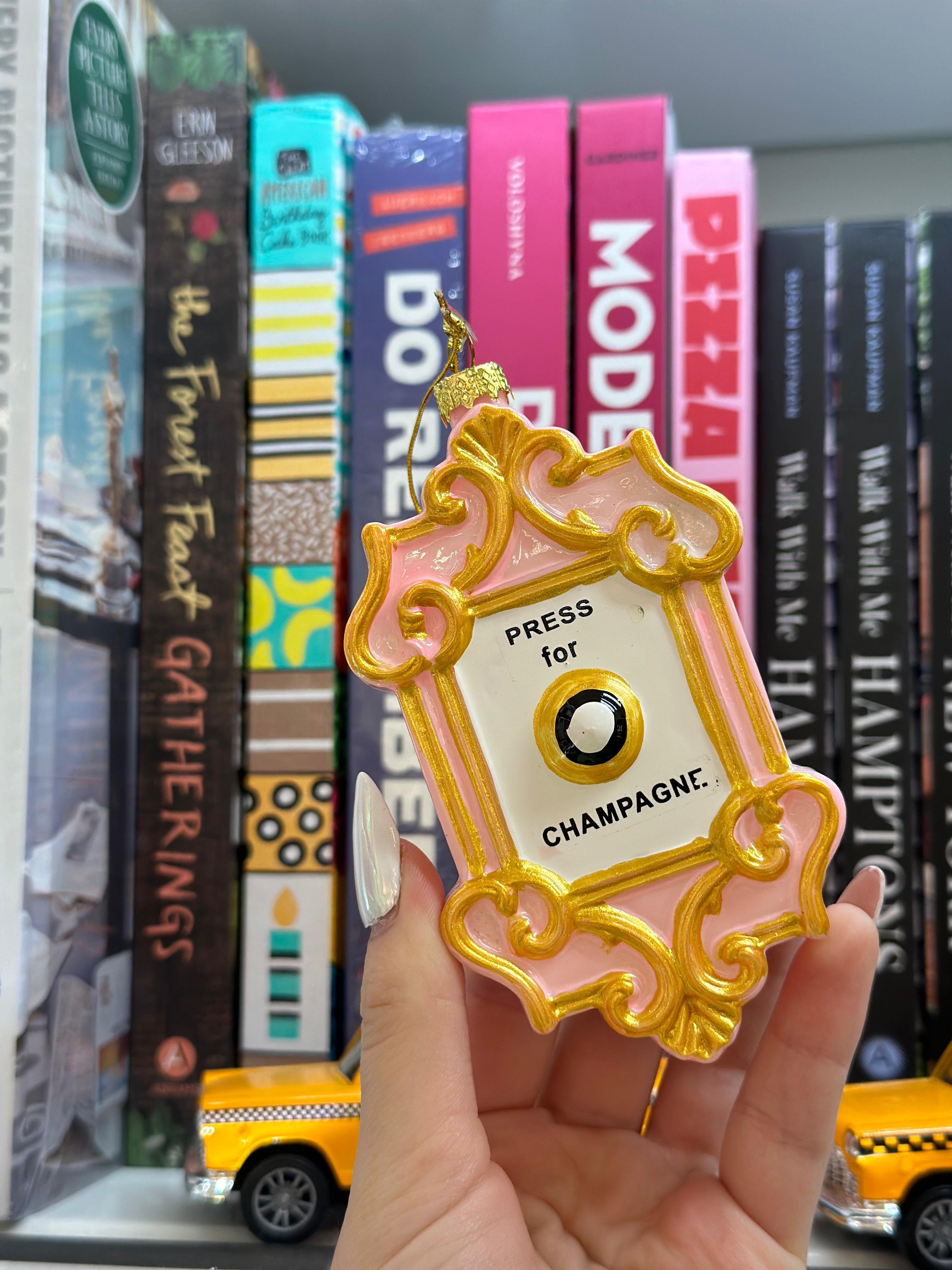 Champagne Button Ornament