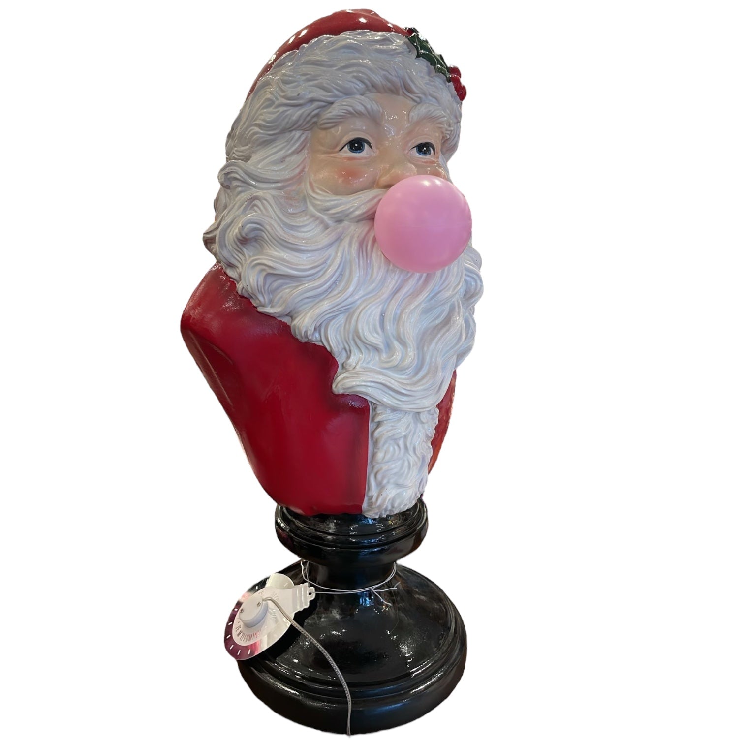 Santa Blowing Bubble Gum Statue