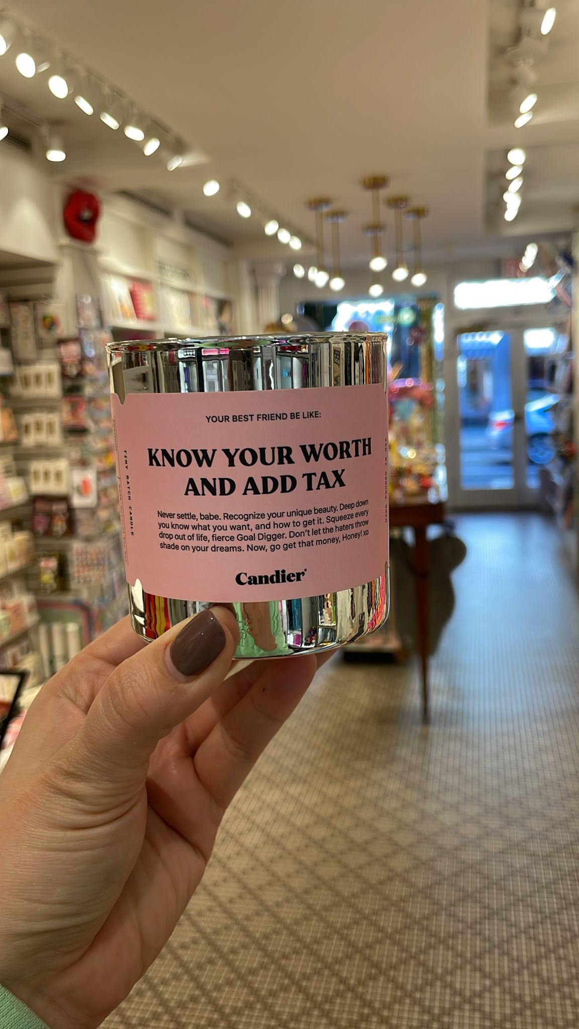 Know Your Worth Add Tax Candle
