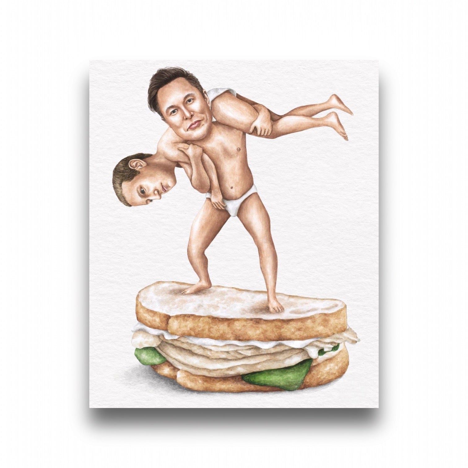 Elon And Mark On Sandwich Print