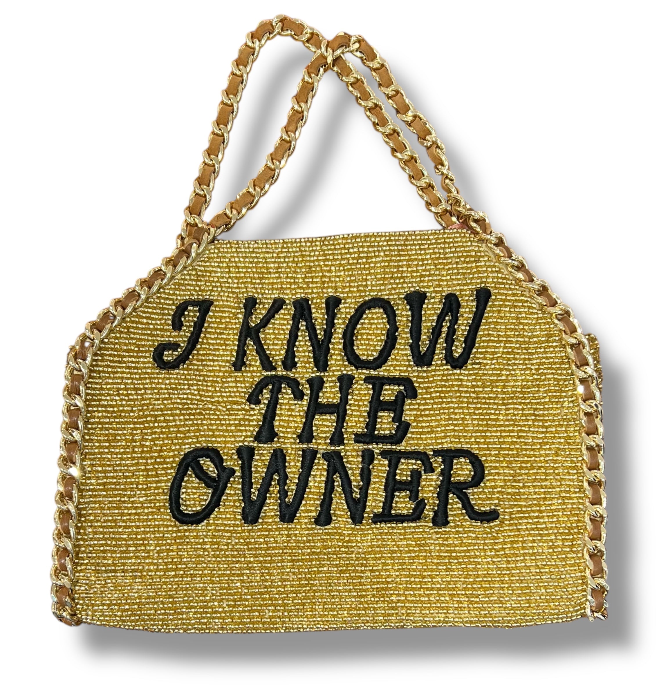 I Know The Owner Beaded Bag