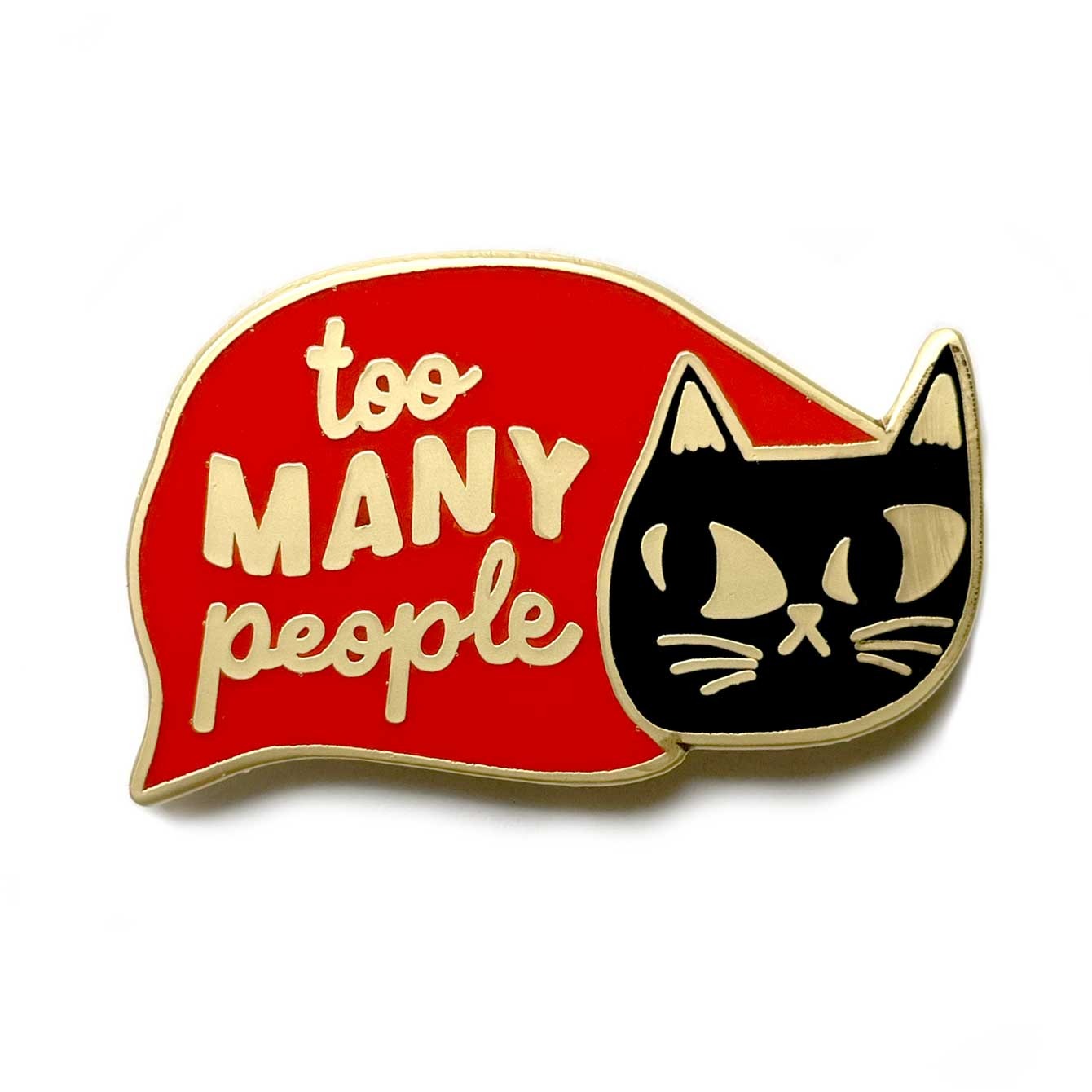 Too Many People Cat Pin