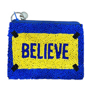 Believe Beaded Coin Purse