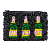 Champagne Bottles Beaded Coin Purse