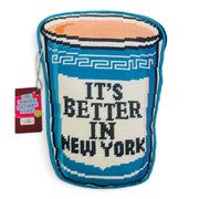NY Coffee Cup Needlepoint Pillow