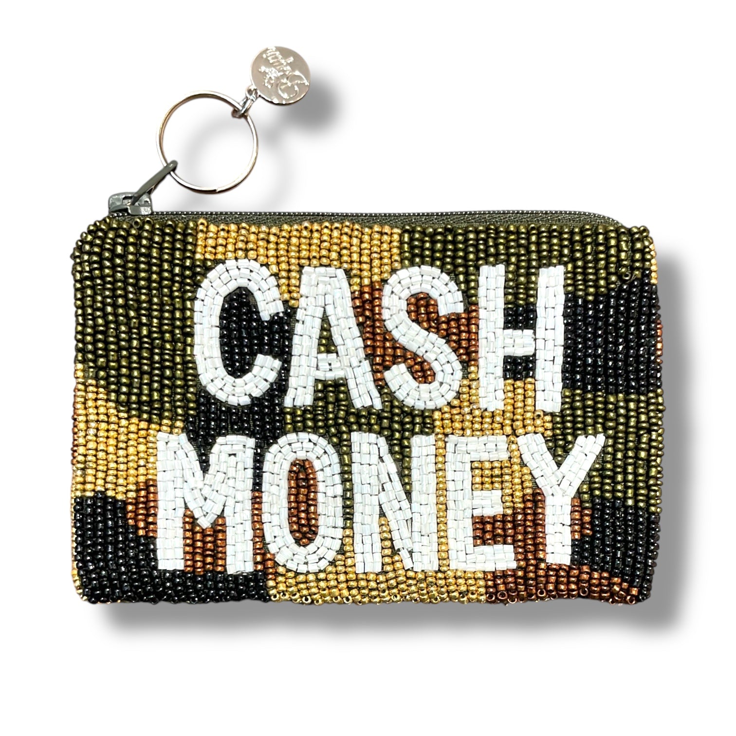 Cash Money Camo Beaded Coin Purse
