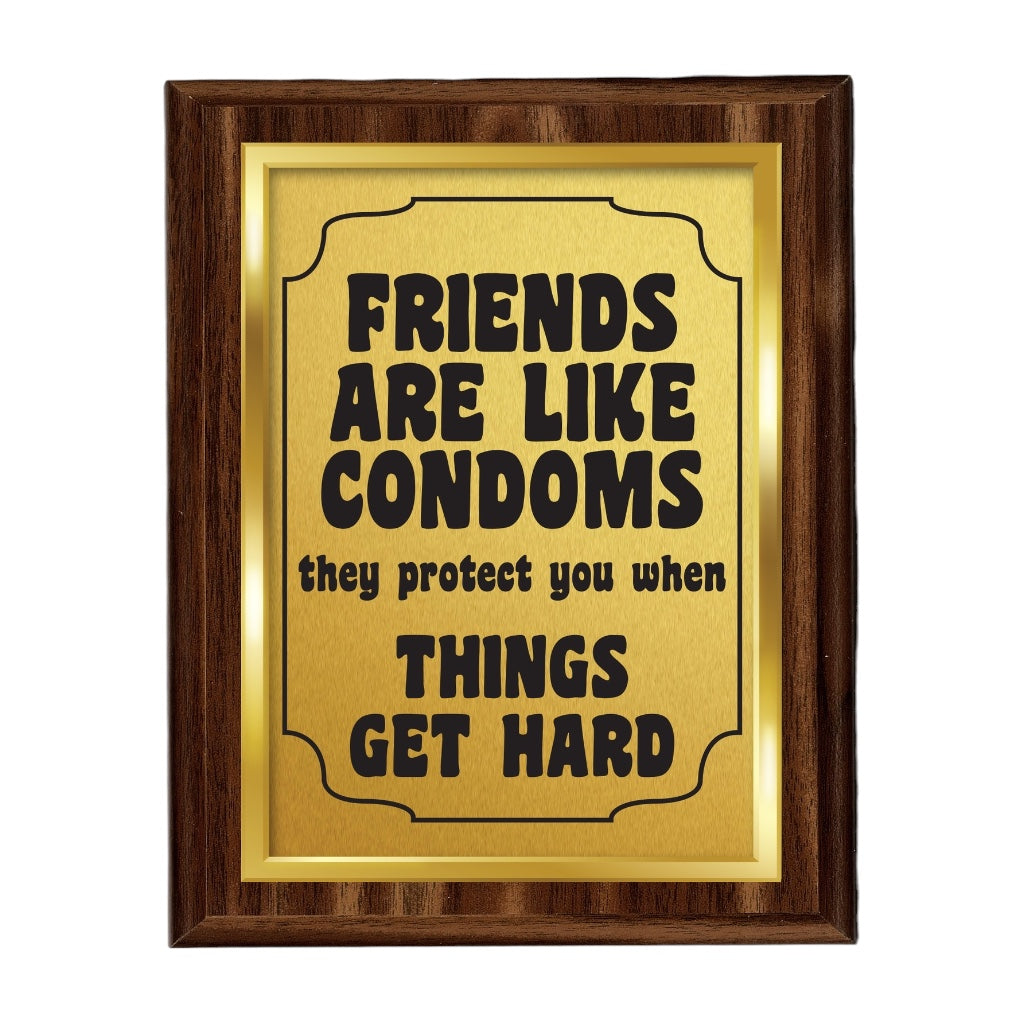 Friends Are Like Condoms Plaque