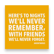 To Nights We'll Never Remember Napkins