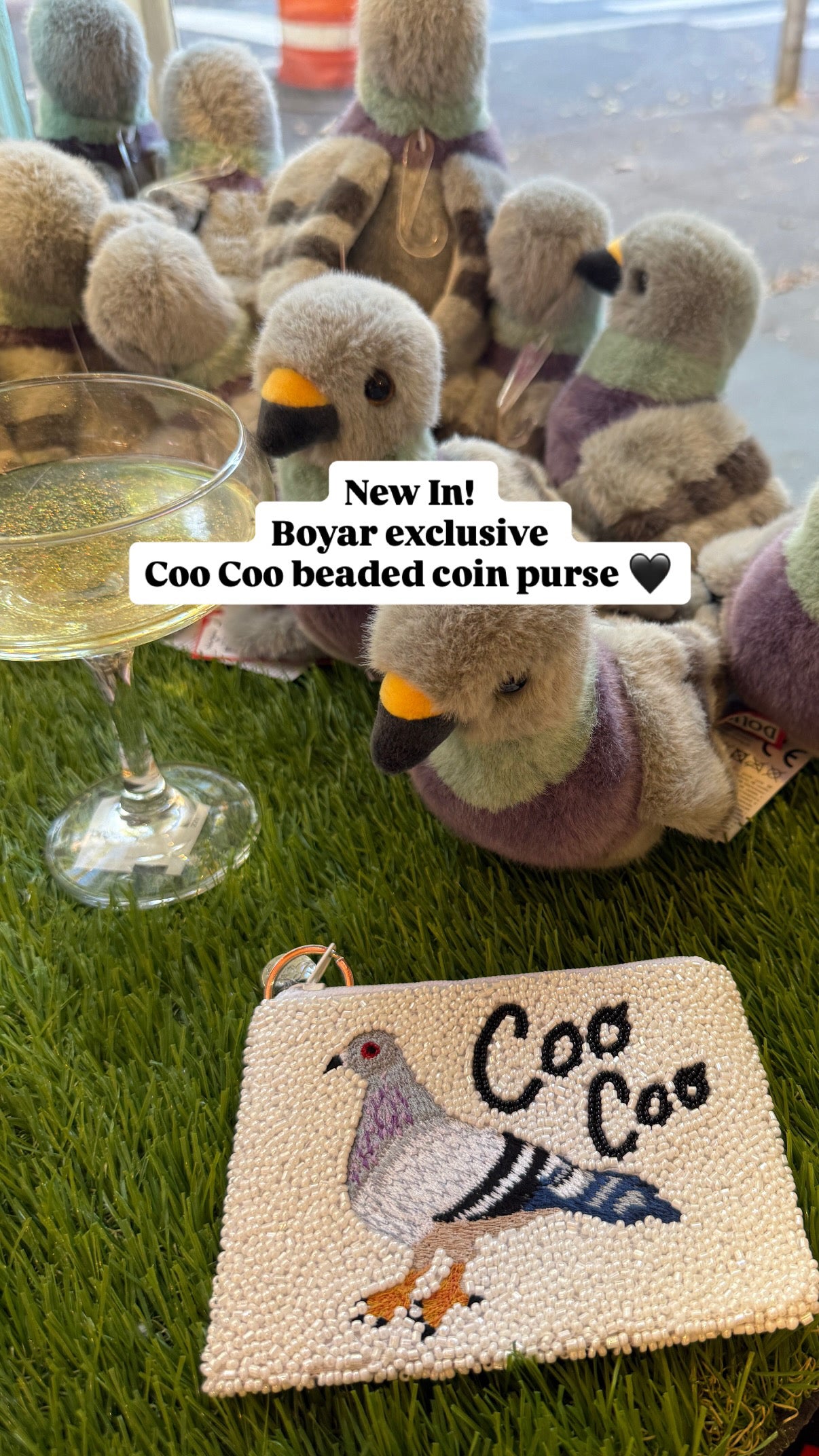 Coo Coo Beaded Coin Purse