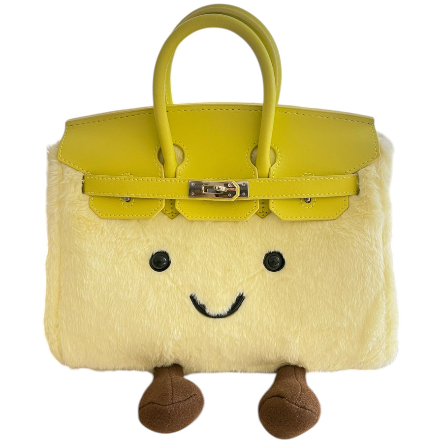 Plush Smiley Bag in Lemon Lime