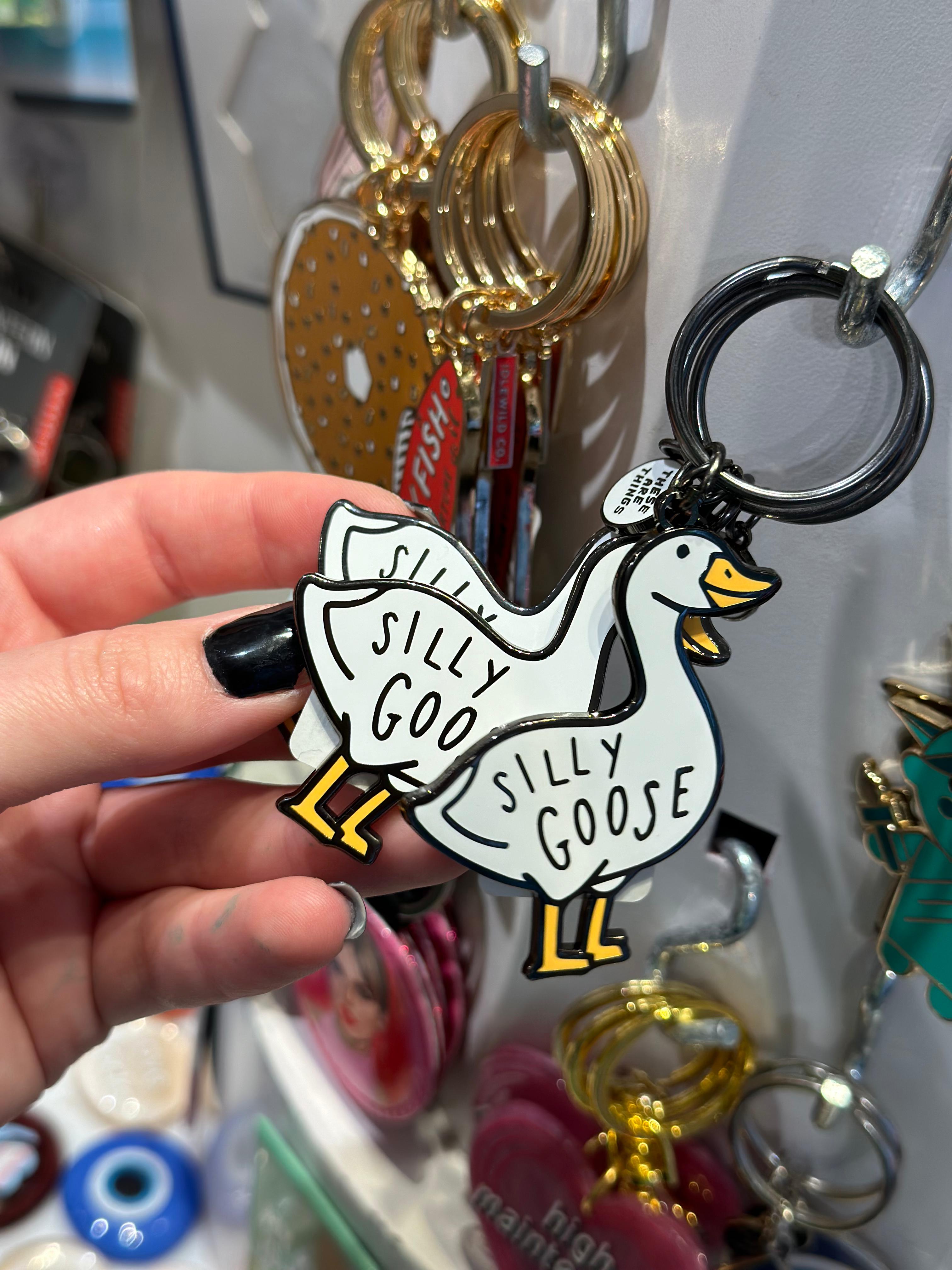 Silly Goose Enamel Keychain