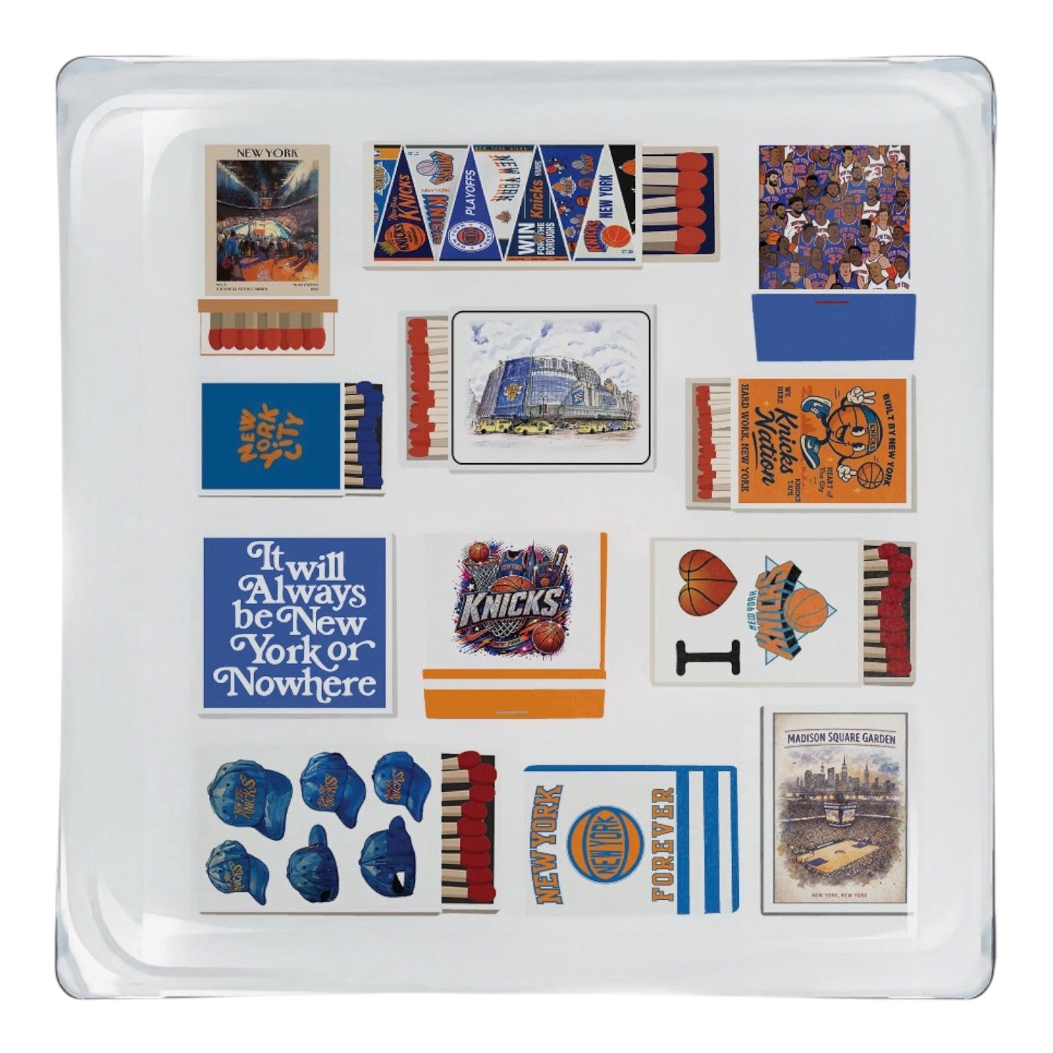 Knicks Matchbox Glass Tray