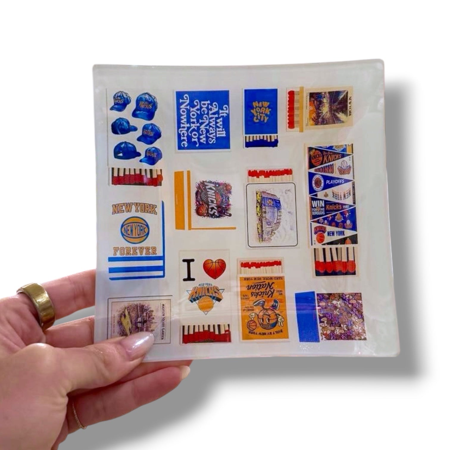 Knicks Matchbox Glass Tray