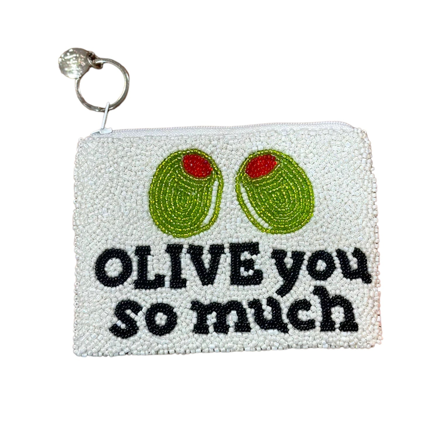 Olive You Beaded Coin Purse