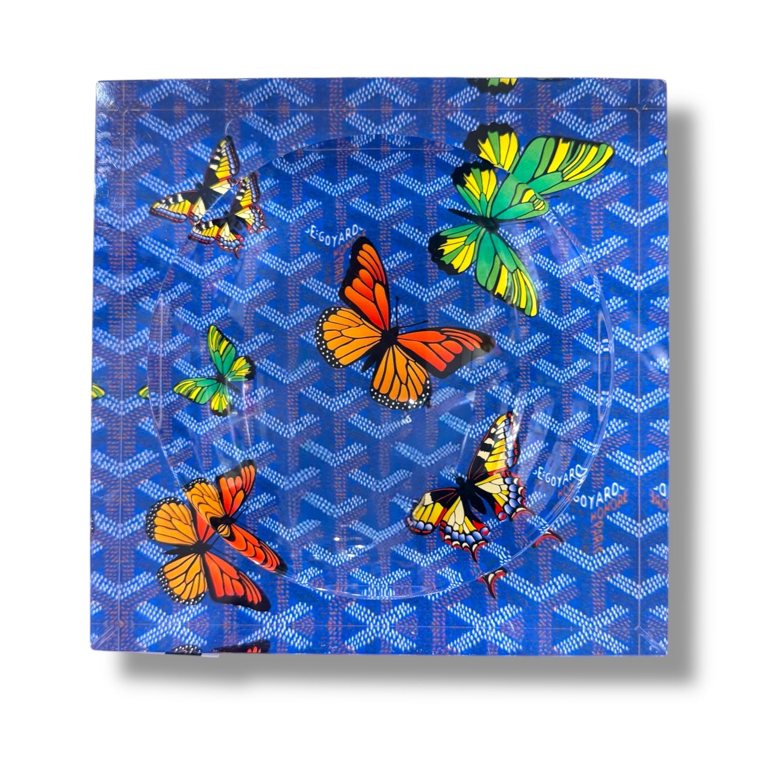 Blue Butterflies Acrylic Dish