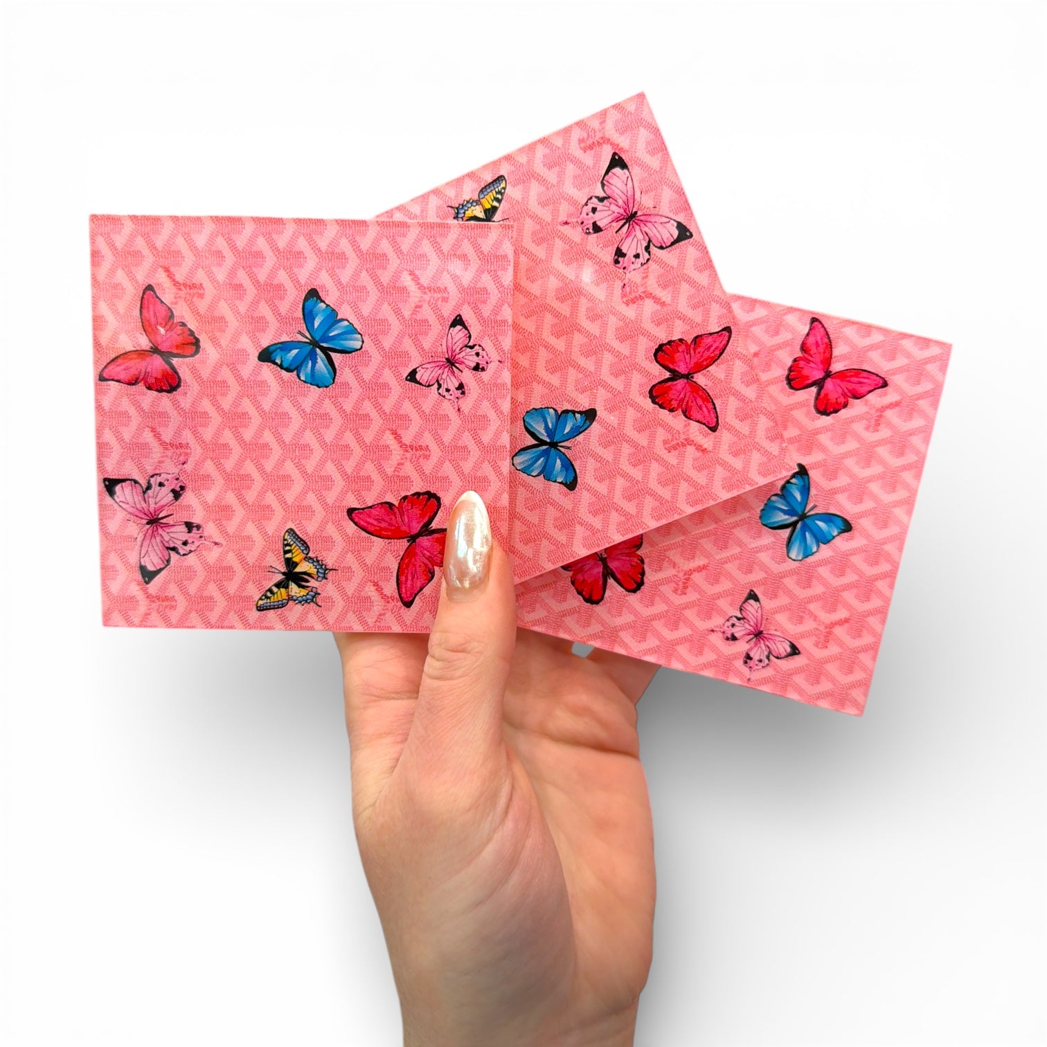 Butterfly Pink Acrylic Coaster Set