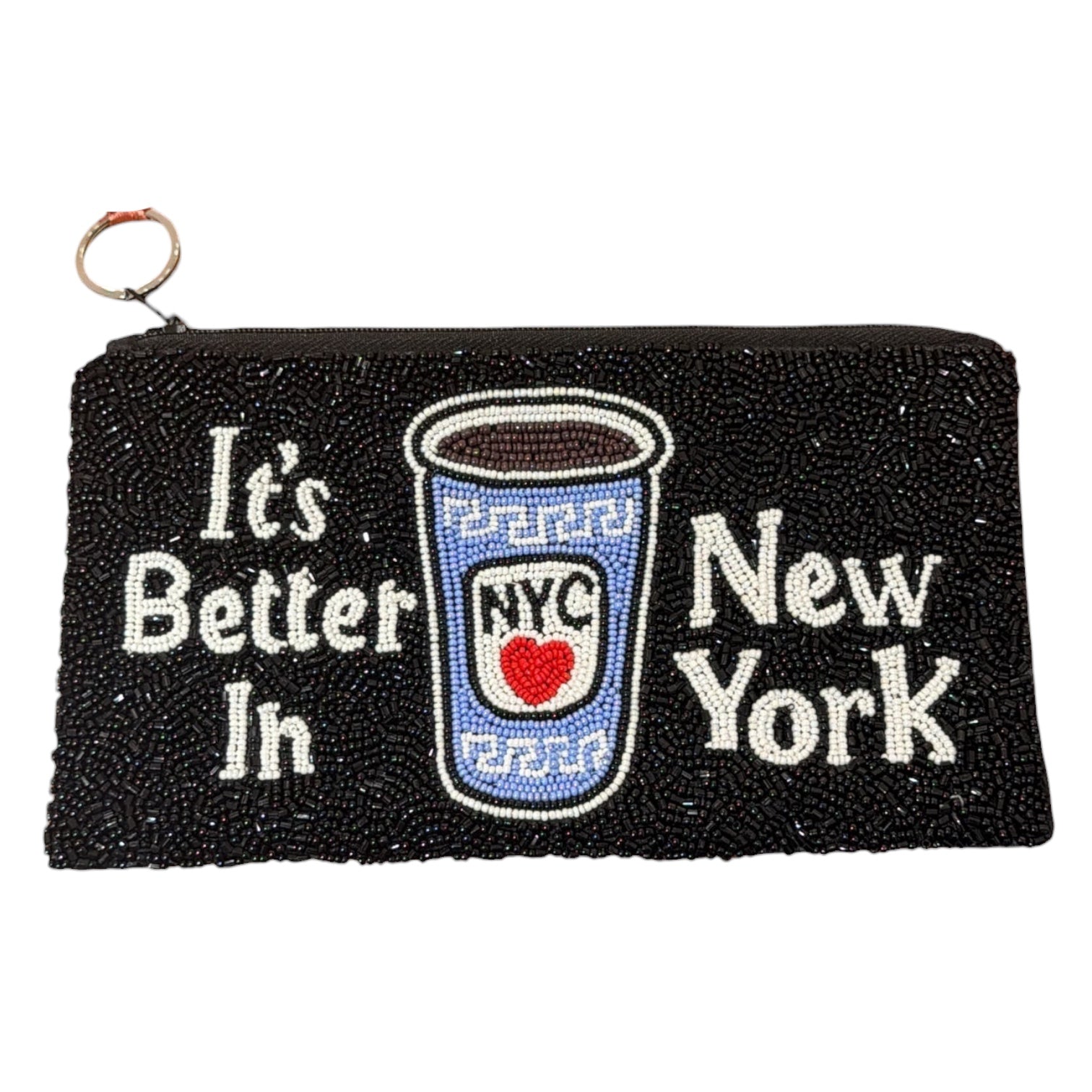 It's Better In New York Beaded Coin Purse