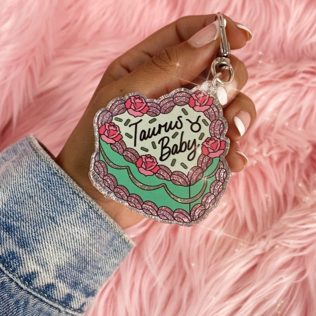 Zodiac Cake Keychain