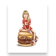 Taylor Swift Red Shirt On Sandwich Print