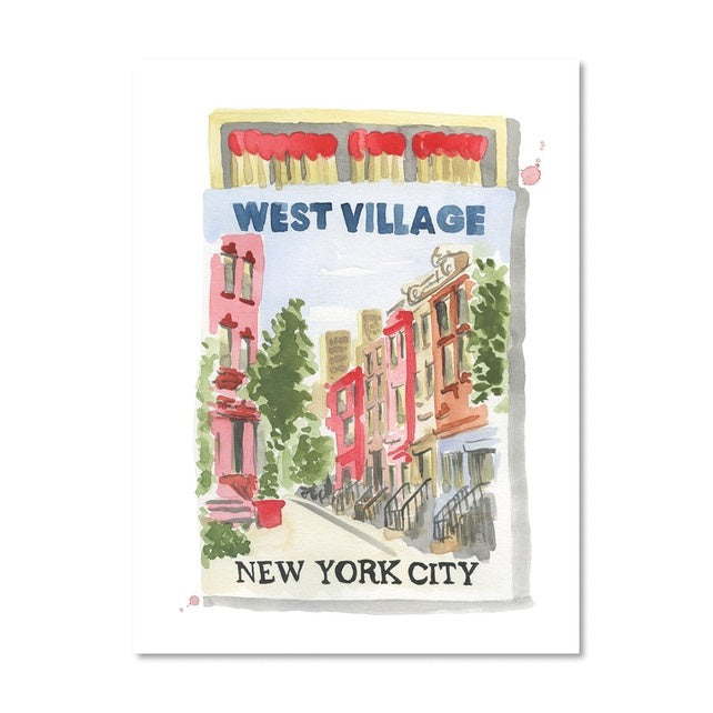 West Village NYC Matchbook Print
