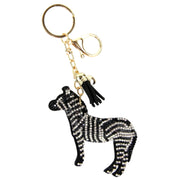 Rhinestone Zebra Keychain