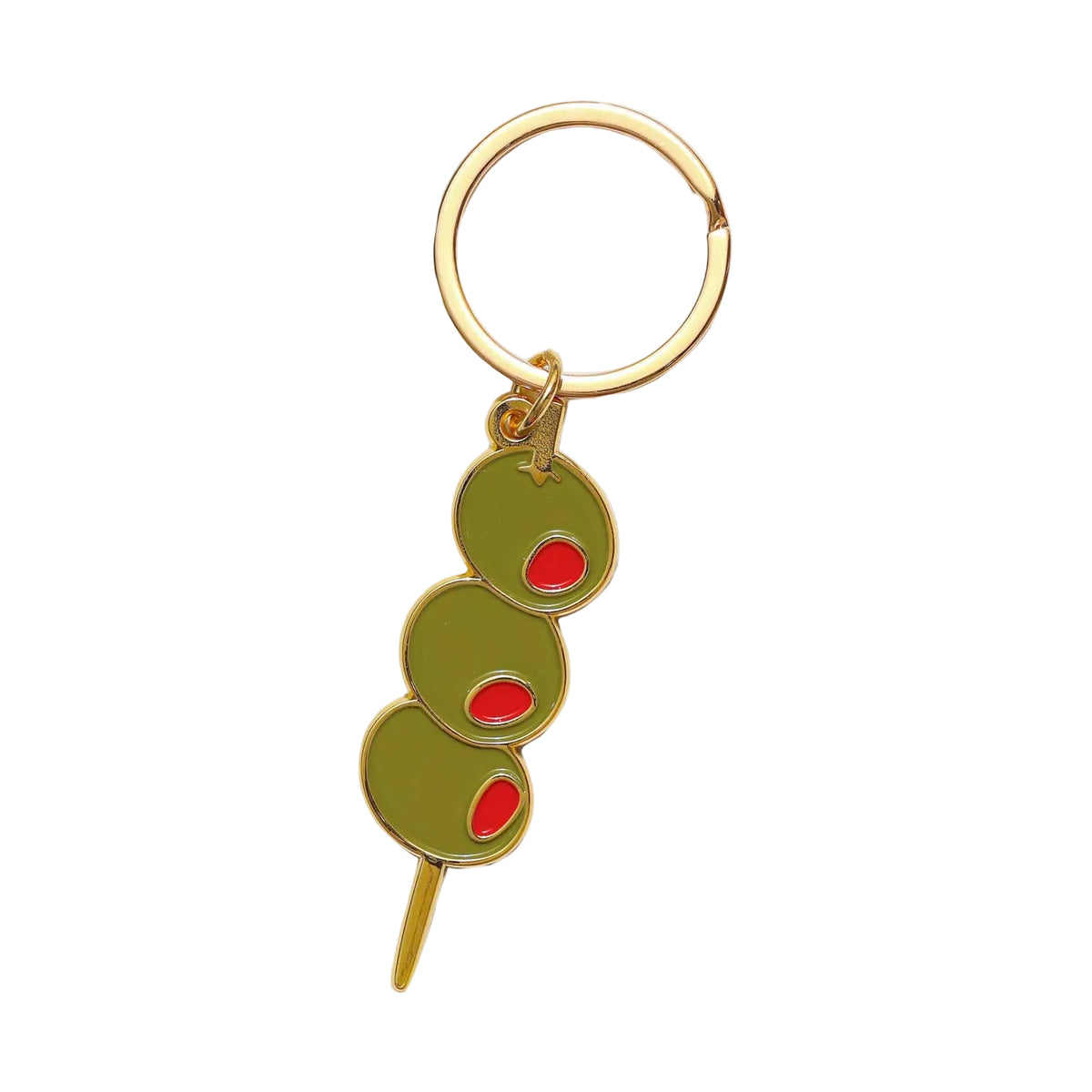 Olive Enamel Keychain