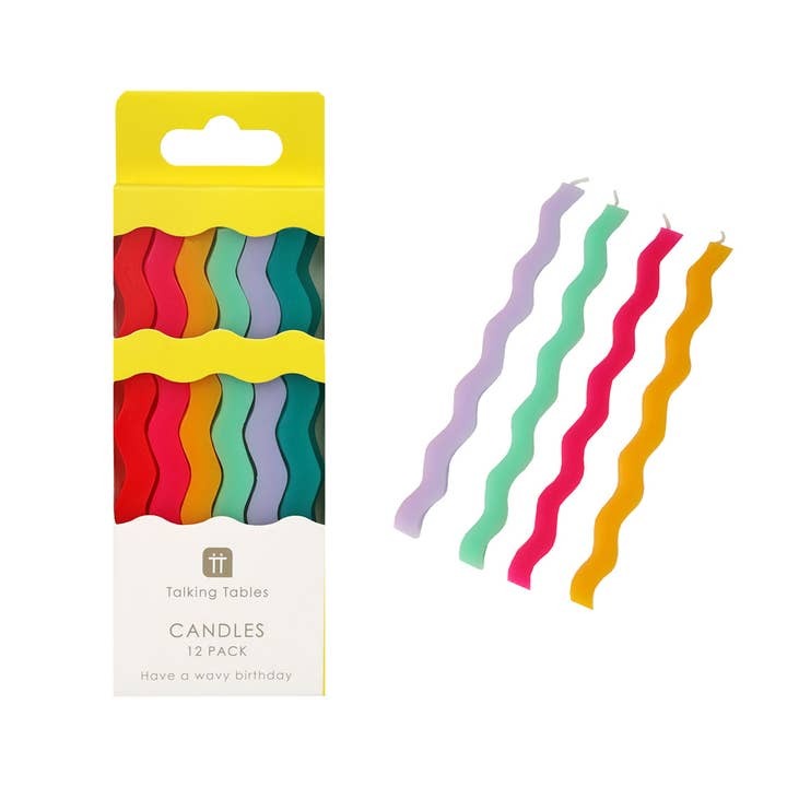 Wavy Tall Rainbow Birthday Candles