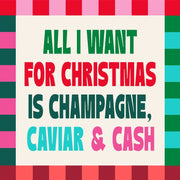 Champange, Caviar And Cash Chrismas Napkins