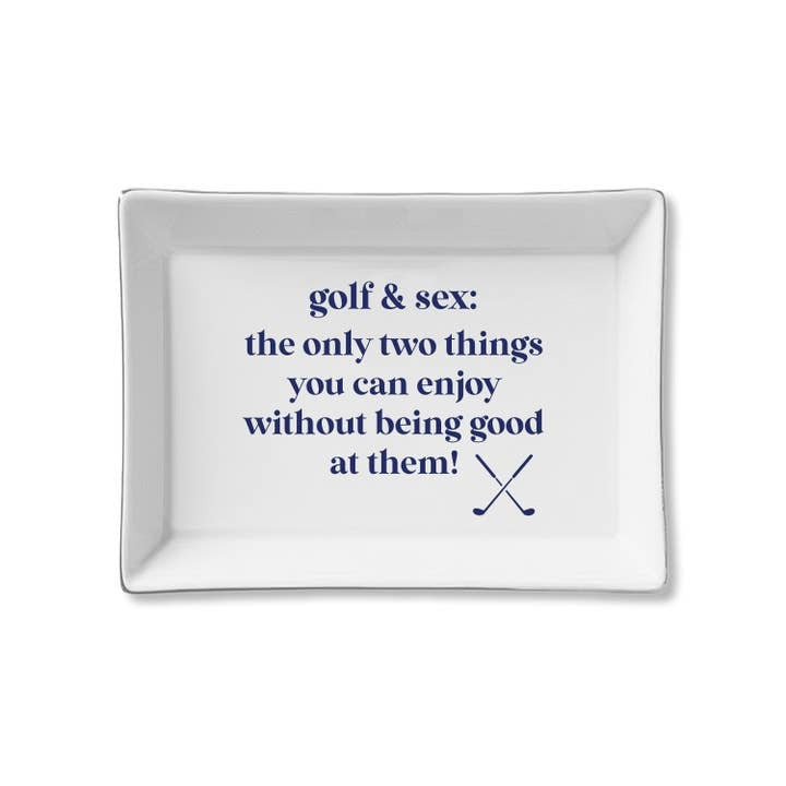 Golf And Sex Ceramic Tray