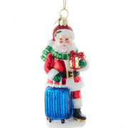 Santa With Suitcase Ornament