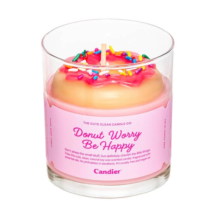 Donut Worry Be Happy Candle