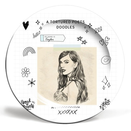 Taylor Tortured Poets Doodles Plate
