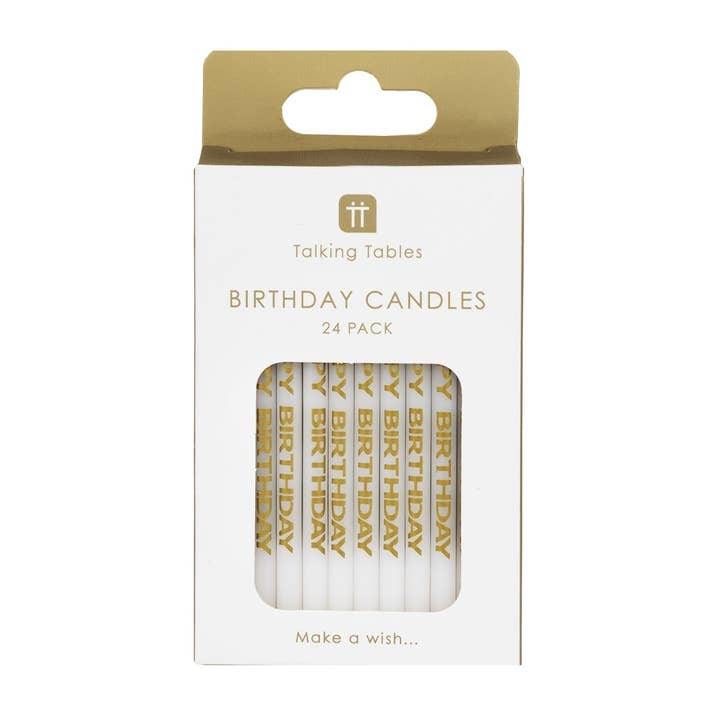 White and Gold Birthday Candles
