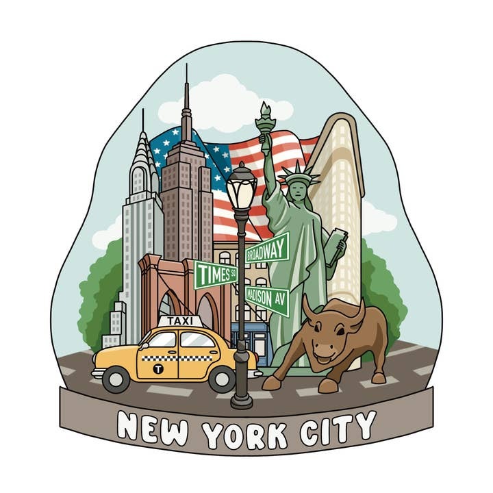 New York Collage Magnet