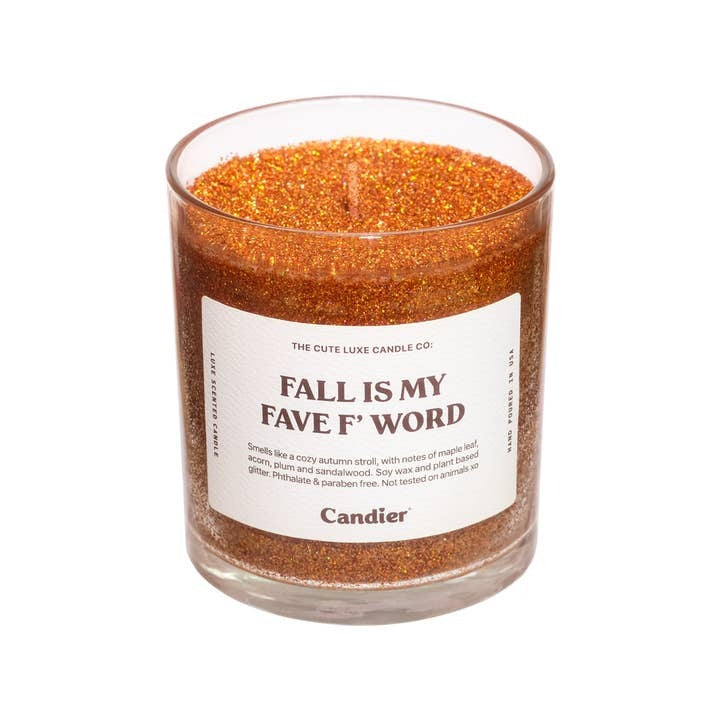 Fall Is My Fave F Word Candle