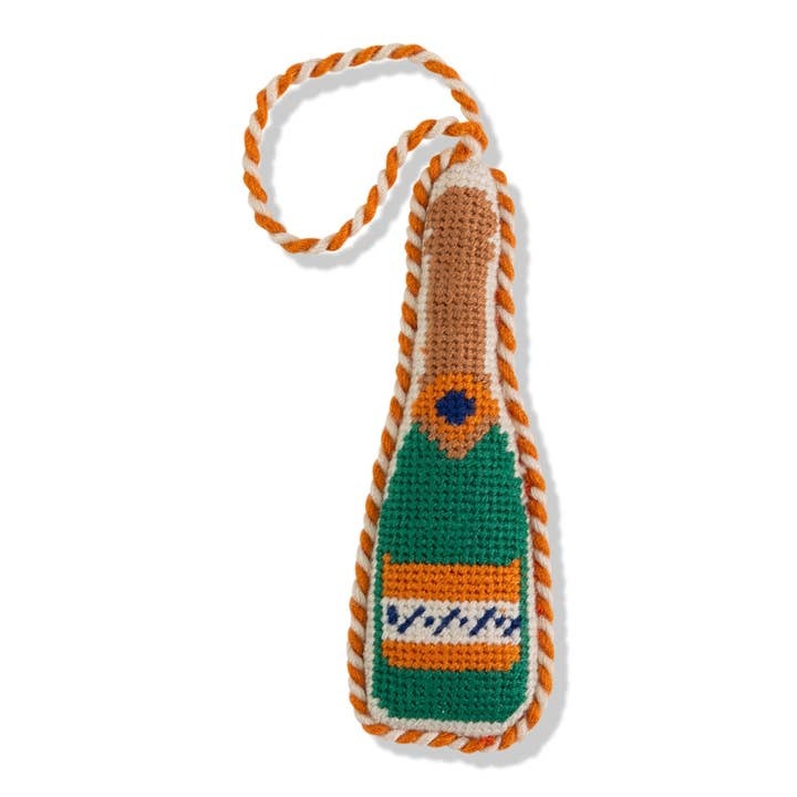 Champange Bottle Needlepoint Ornament