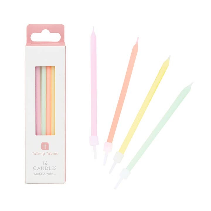 Tall Pastel Birthday Candles
