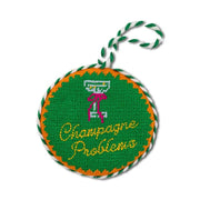 Champagne Problems Needlepoint Ornament