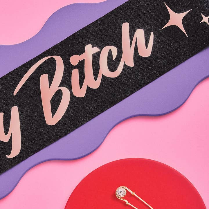 Birthday B Black Sash