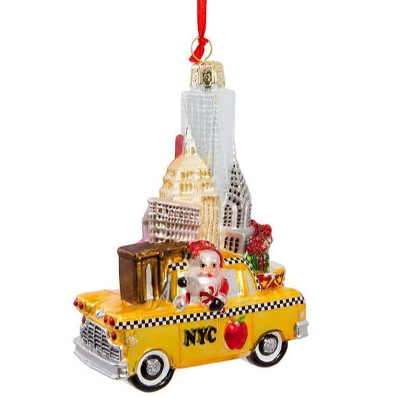 Taxi Santa Ornament