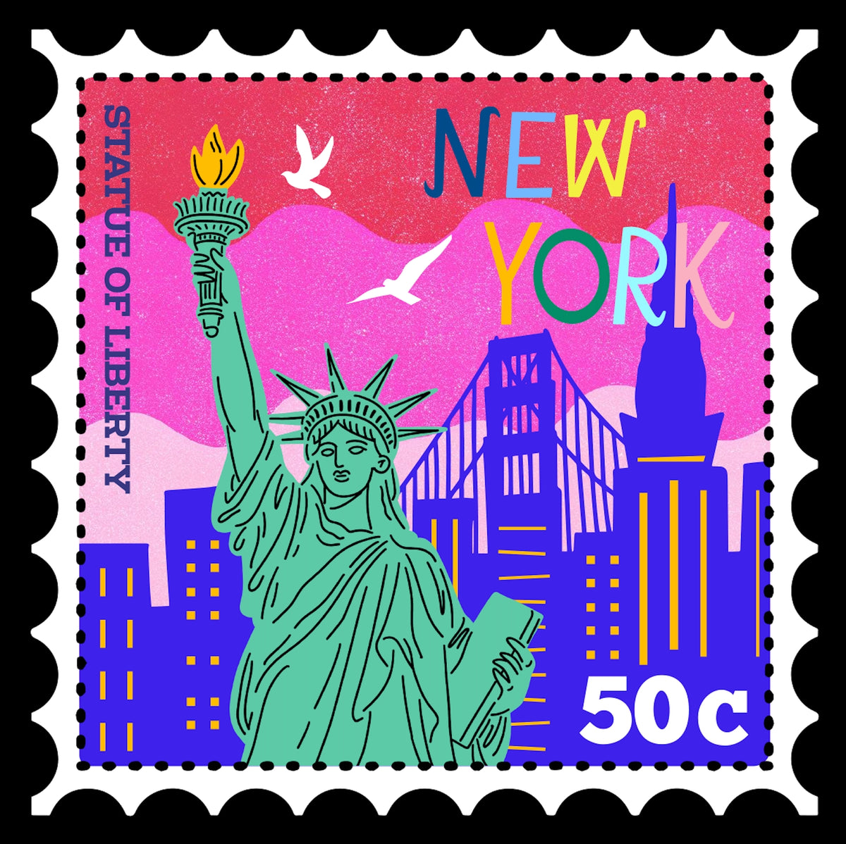 Liberty Torch Ceramic Magnet