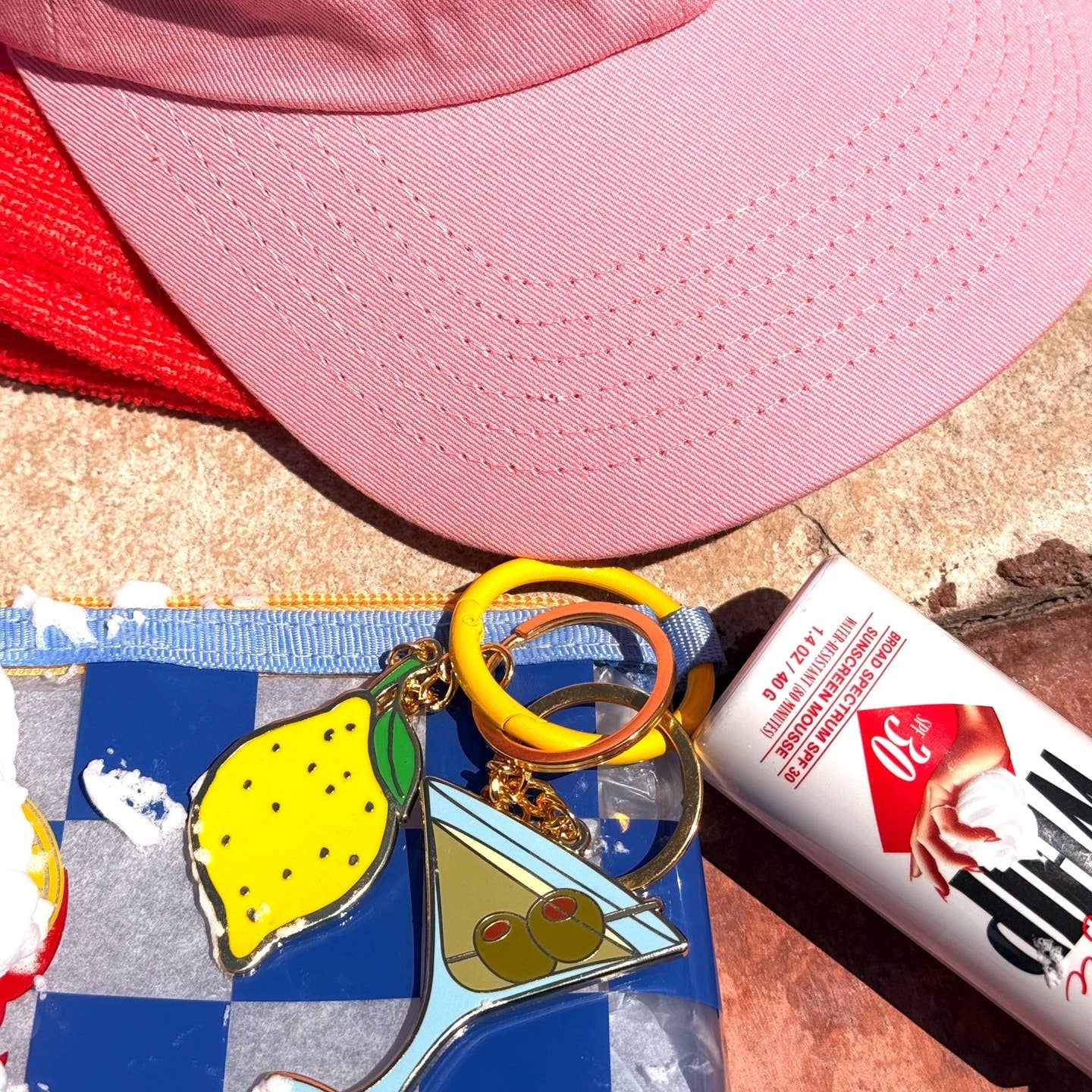 Martini Enamel Keychain