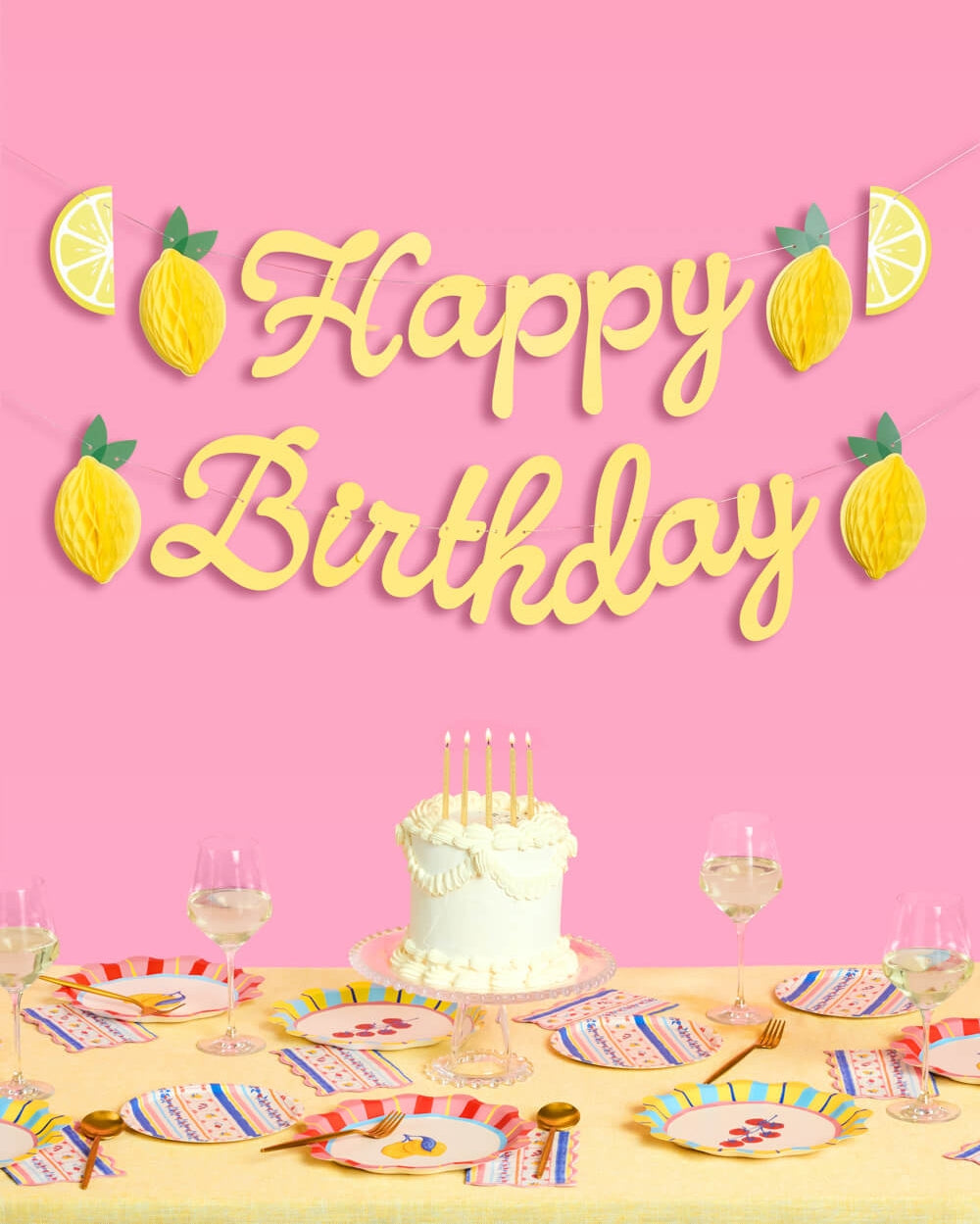 Happy Birthday Lemon Banner