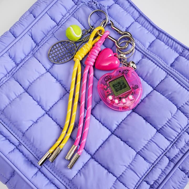 Pink Tamagotchi Charm Keychain